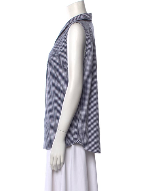 Sharis Place Private Label Plaid Print V-Neck Button-Up Top