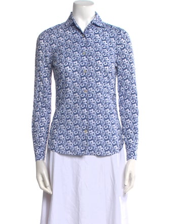 Sharis Place Private Label Floral Print Long Sleeve Button-Up Top