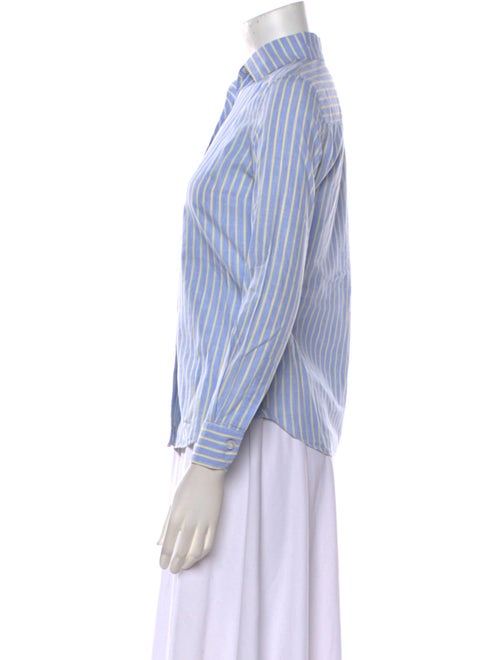 Sharis Place Private Label Striped Three-Quarter Sleeve Button-Up Top