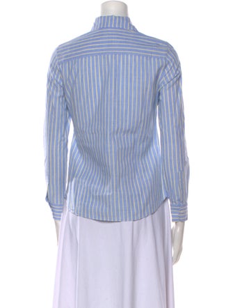 Sharis Place Private Label Striped Three-Quarter Sleeve Button-Up Top