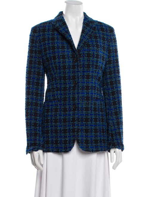 Sharis Place Private Label Wool Plaid Print Blazer