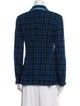 Sharis Place Private Label Wool Plaid Print Blazer