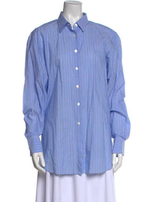 Sharis Place Private Label Striped Long Sleeve Button-Up Top