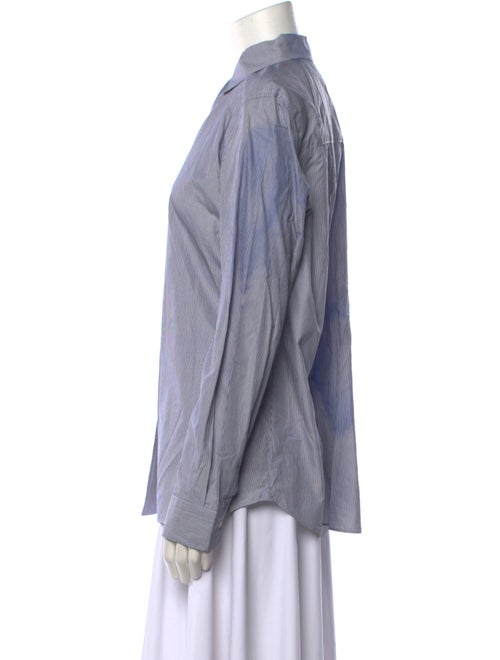 Sharis Place Private Label Striped Long Sleeve Button-Up Top