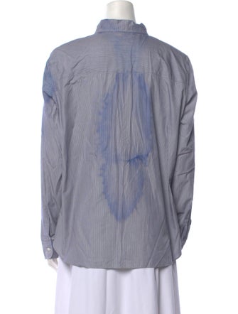 Sharis Place Private Label Striped Long Sleeve Button-Up Top