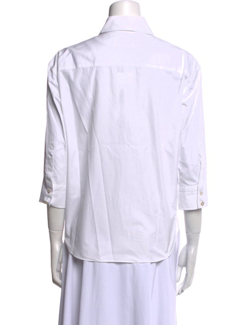 Sharis Place Private Label Three-Quarter Sleeve Button-Up Top