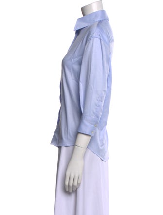 Sharis Place Private Label Three-Quarter Sleeve Button-Up Top