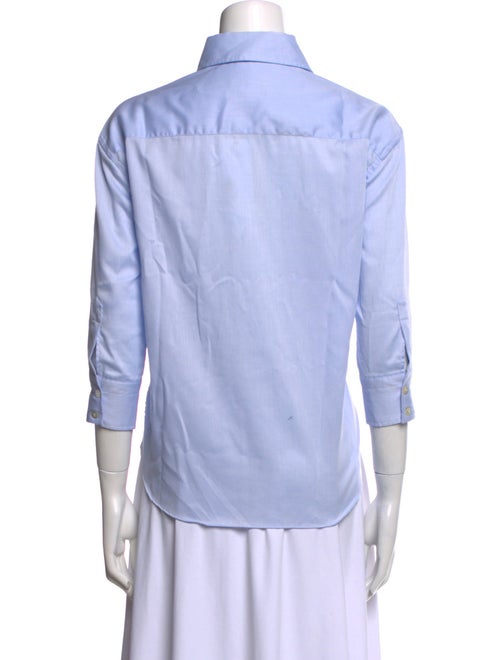 Sharis Place Private Label Three-Quarter Sleeve Button-Up Top