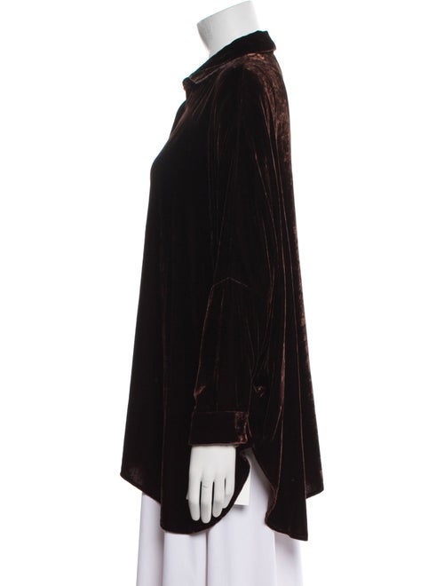 Sharis Place Private Label Printed Long Sleeve Button-Up Top