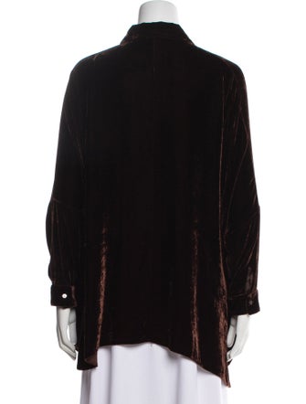 Sharis Place Private Label Printed Long Sleeve Button-Up Top