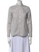 Sharis Place Private Label Plaid Print Long Sleeve Button-Up Top