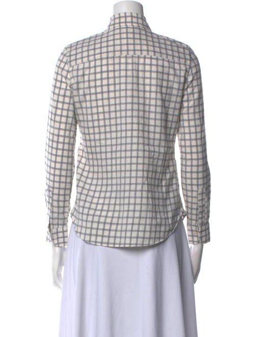 Sharis Place Private Label Plaid Print Long Sleeve Button-Up Top