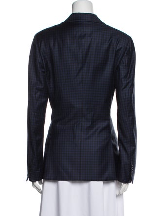 Sharis Place Private Label Wool Plaid Print Blazer