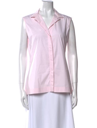 Sharis Place Private Label V-Neck Sleeveless Button-Up Top