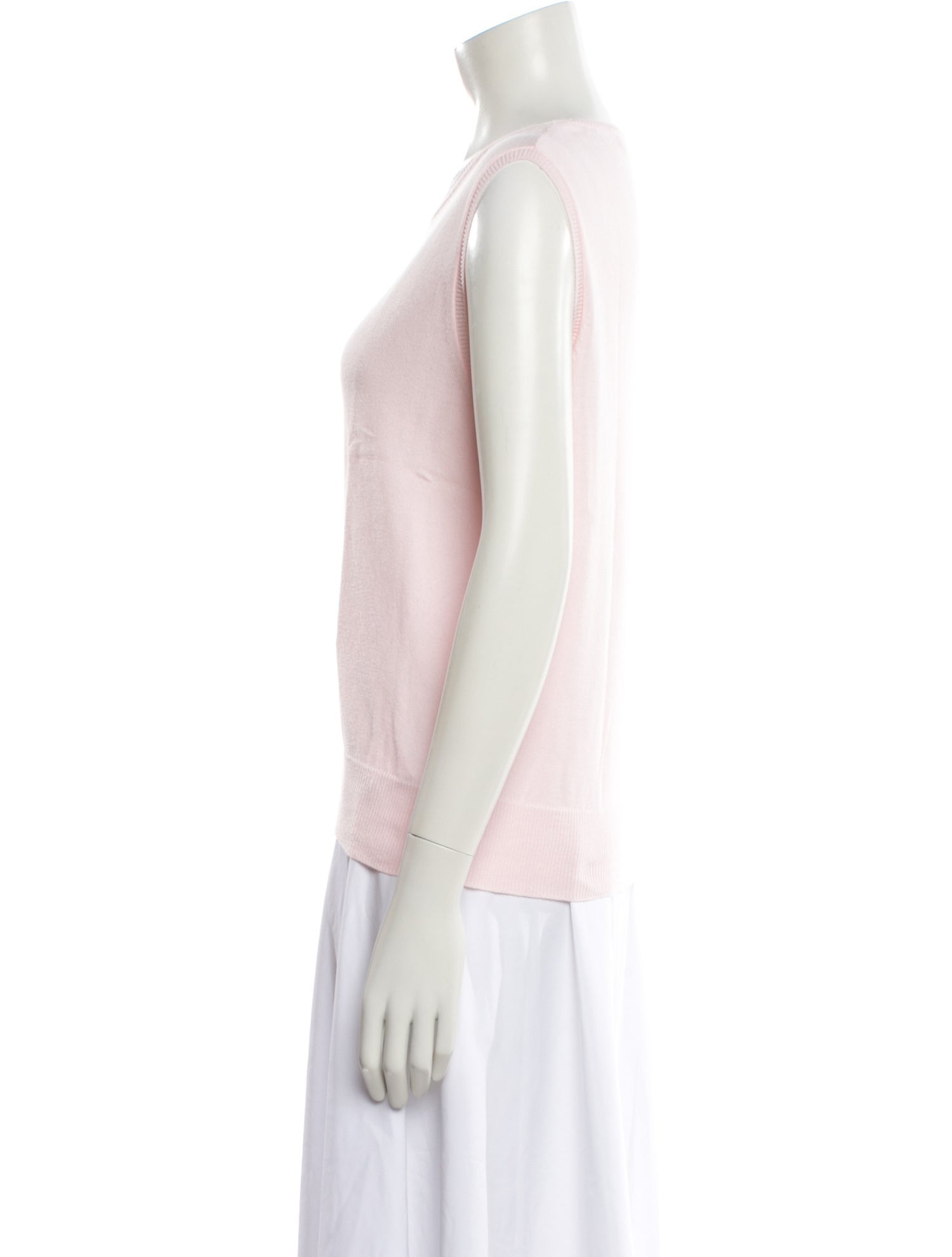 Sharis Place Private Label Crew Neck Sleeveless Top