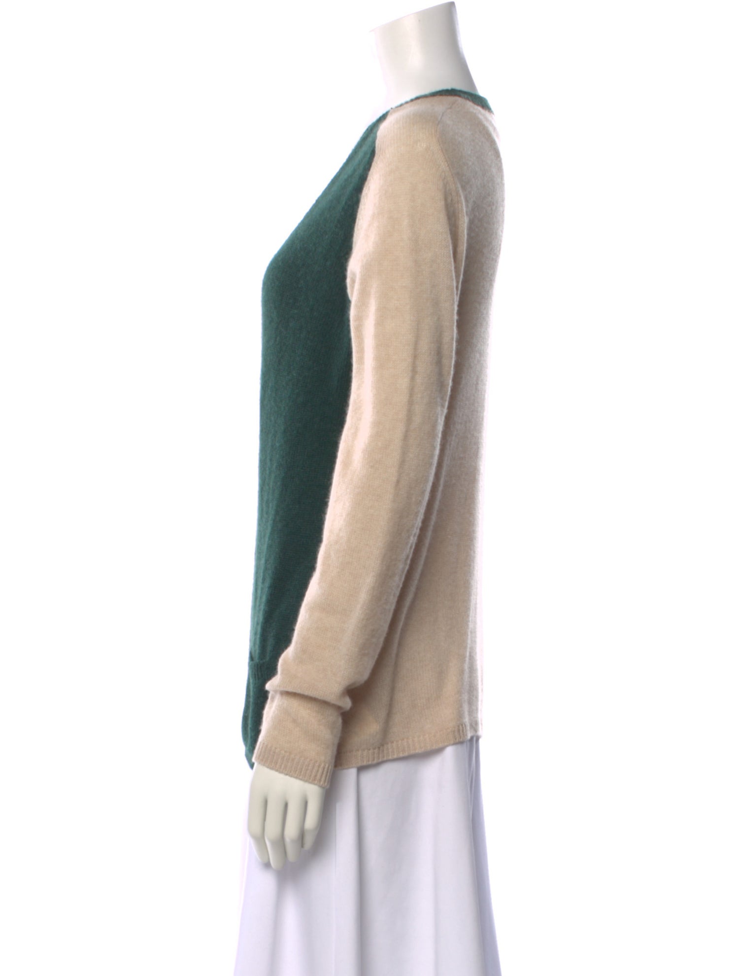 Sharis Place Private Label Cashmere Colorblock Pattern Sweater