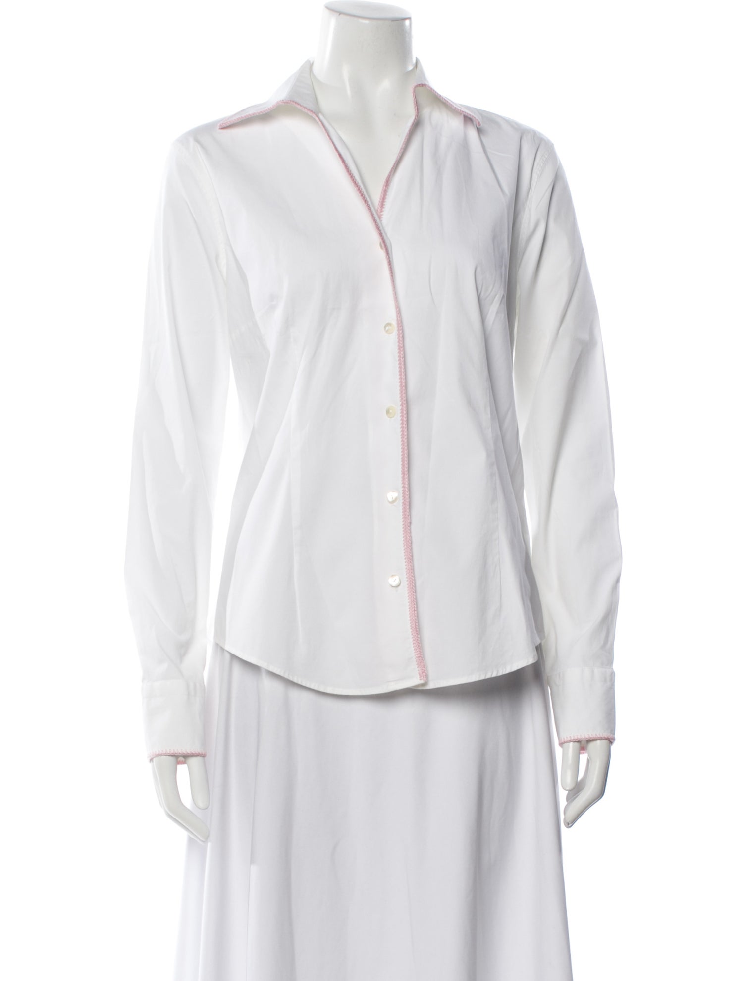 Sharis Place Private Label Long Sleeve Button-Up Top