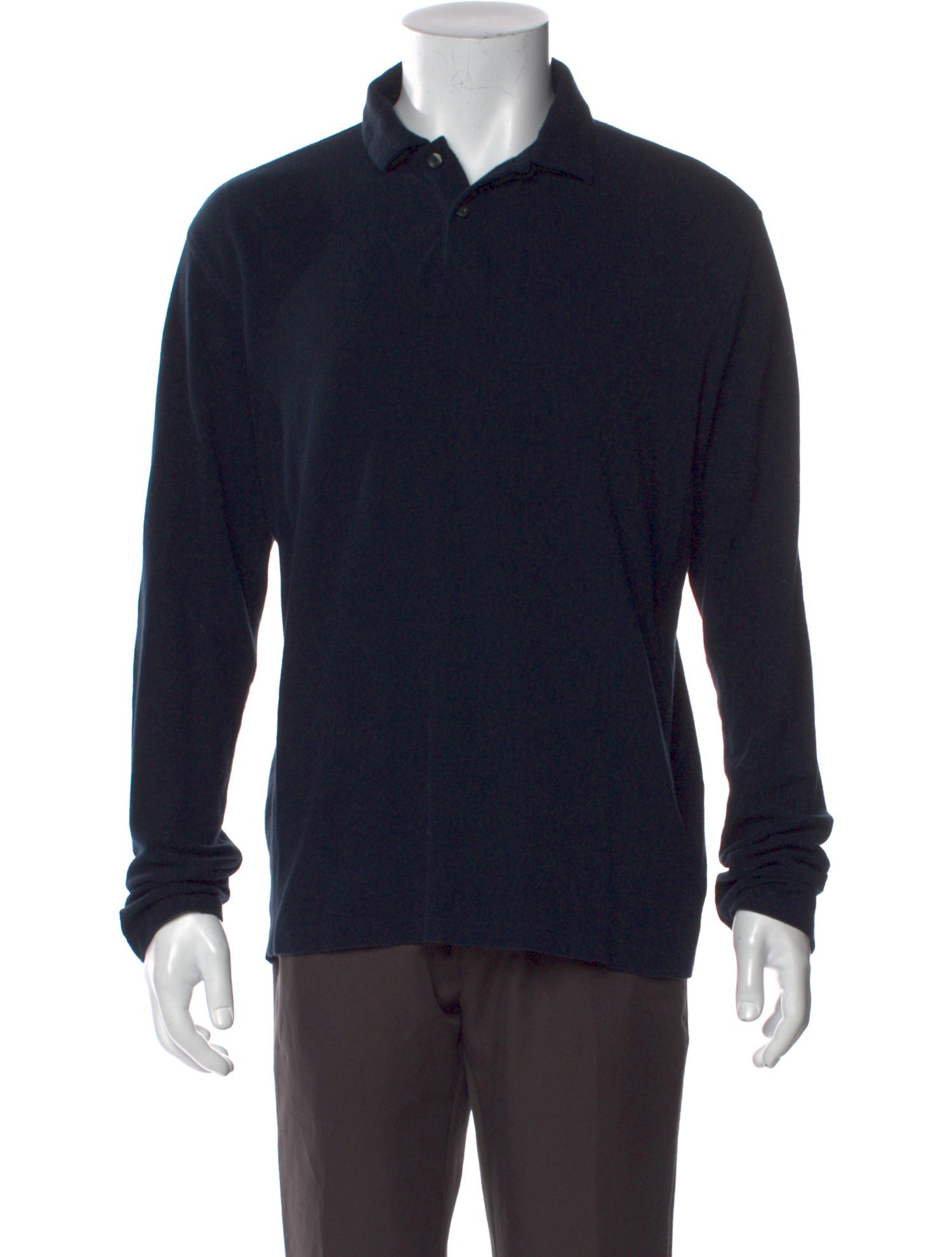 Selected Homme V-Neck Long Sleeve Polo Shirt