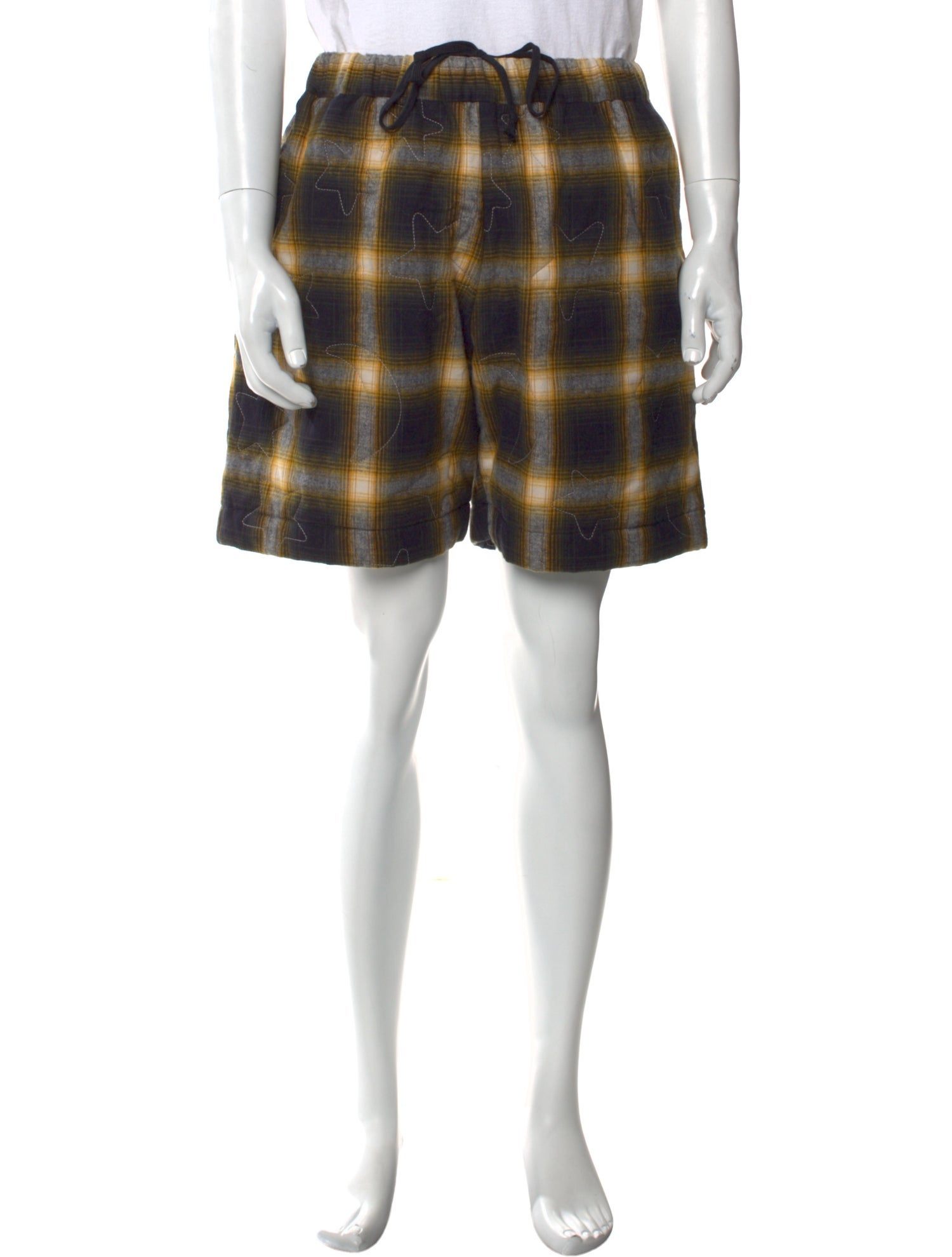 Sky High Farm Plaid Print Jogger Shorts