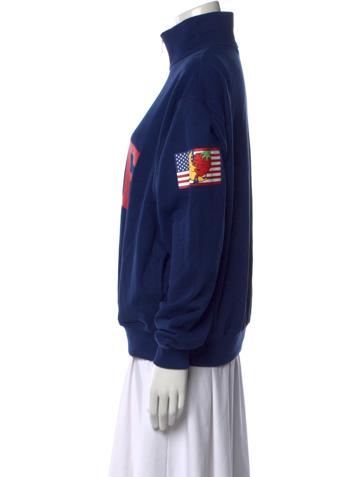 Sky High Farm Graphic Print Mock Neck Sweatshirt