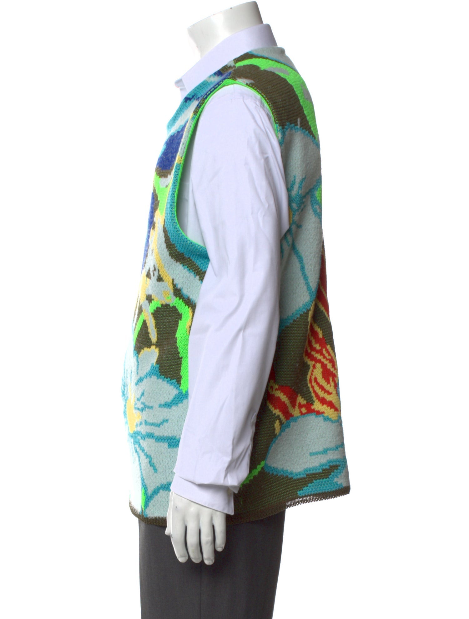 Sky High Farm Printed Crew Neck Sweater Vest