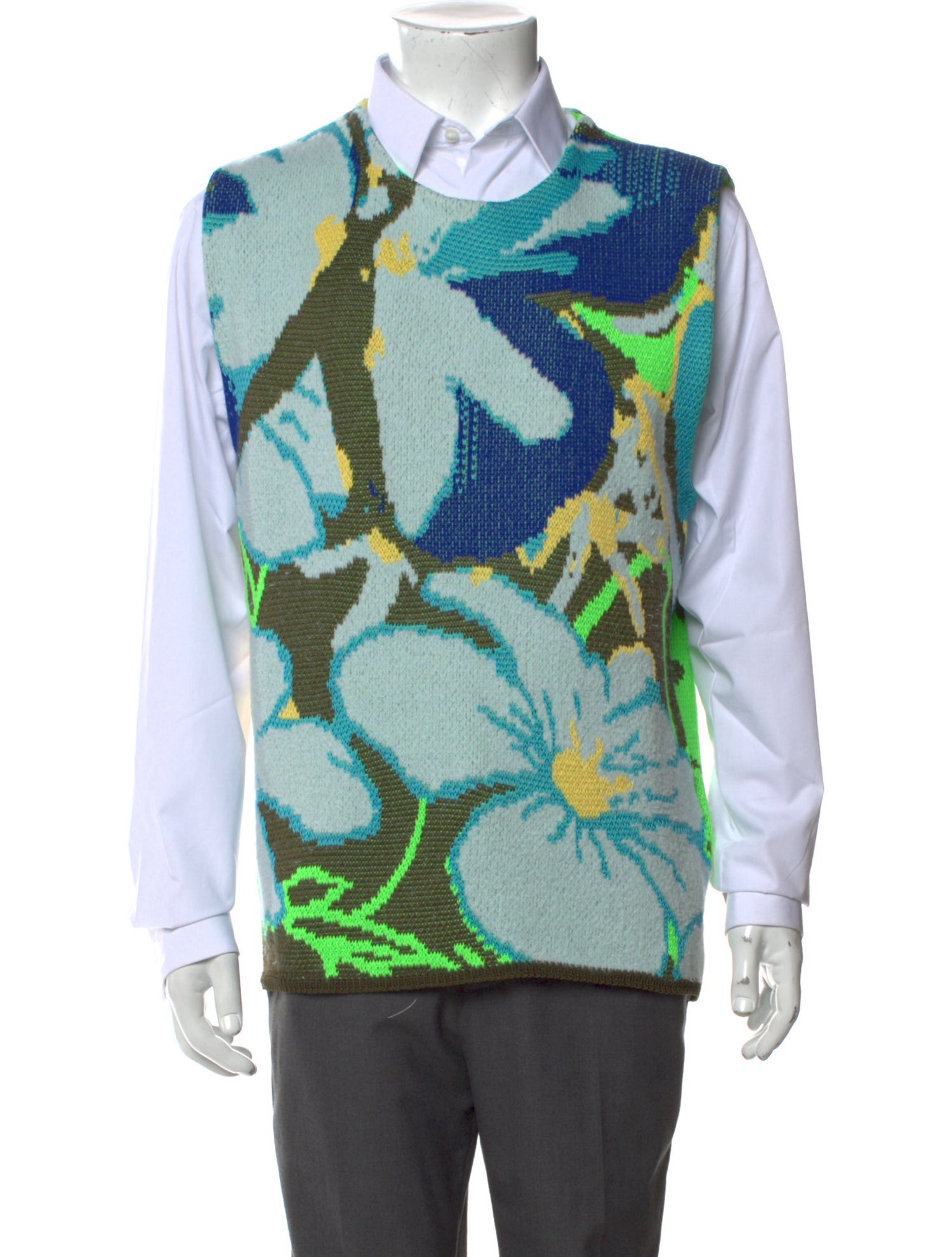 Sky High Farm Floral Print Crew Neck Sweater Vest w/ Tags