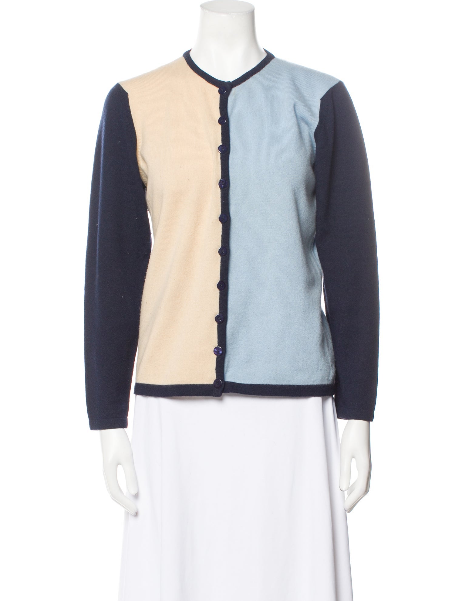 Shirin Guild Cashmere Colorblock Pattern Sweater