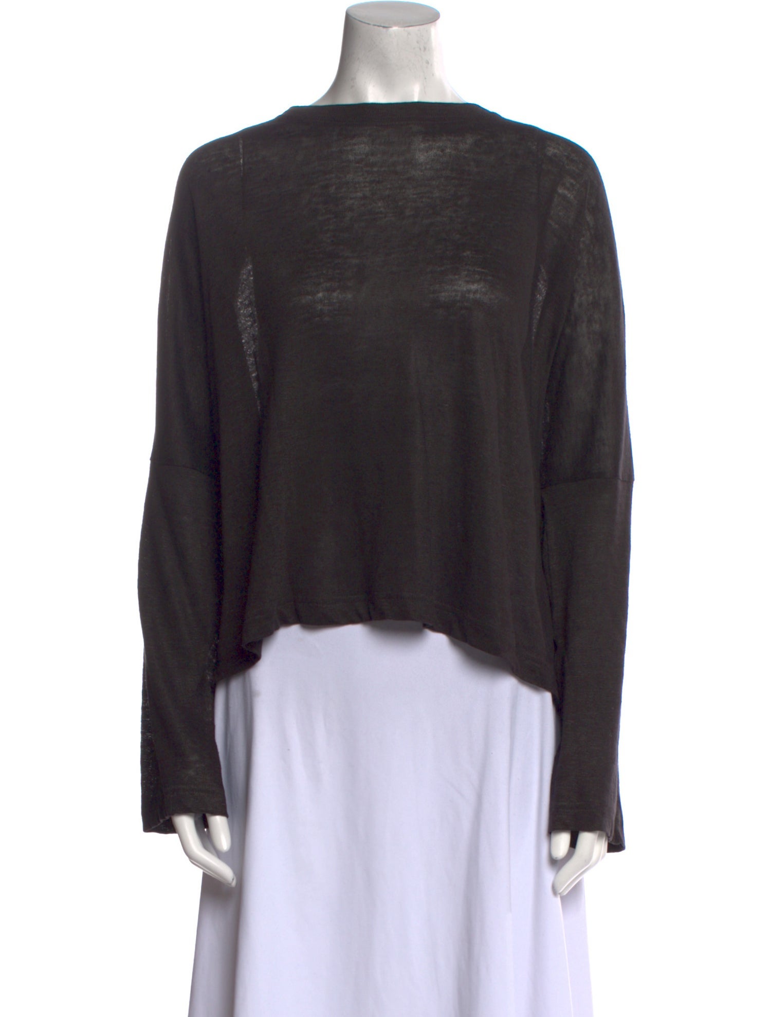 Shirin Guild Linen Bateau Neckline Crop Top