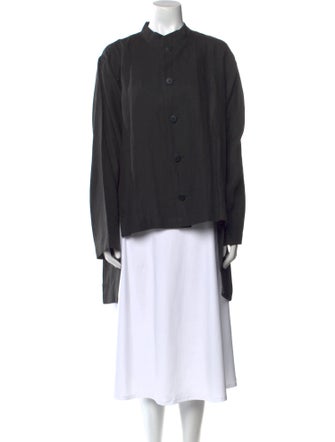 Shirin Guild Linen Mock Neck Button-Up Top