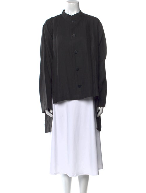 Shirin Guild Linen Mock Neck Button-Up Top