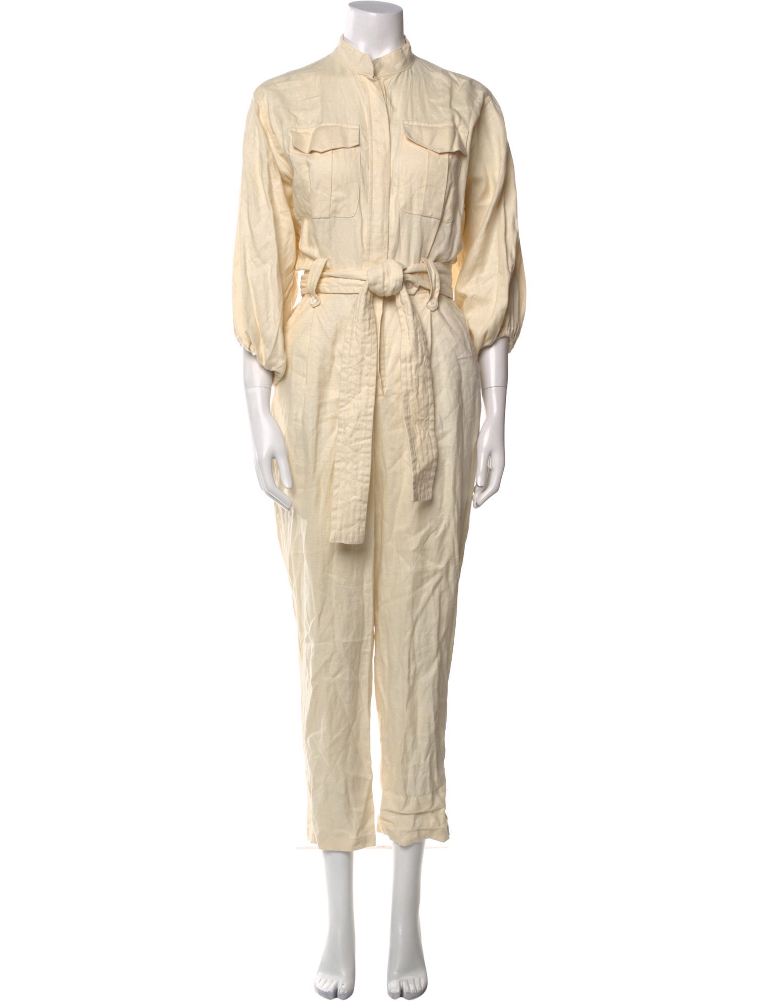 Shona Joy Linen Mock Neck Jumpsuit