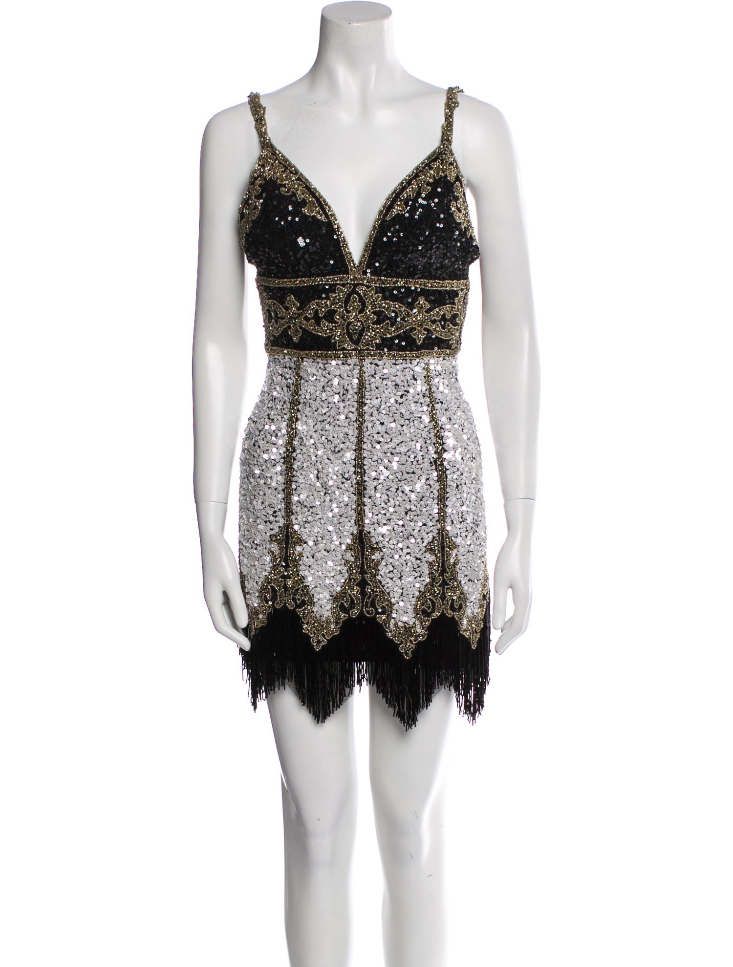 Sherri Hill Colorblock Pattern Mini Dress