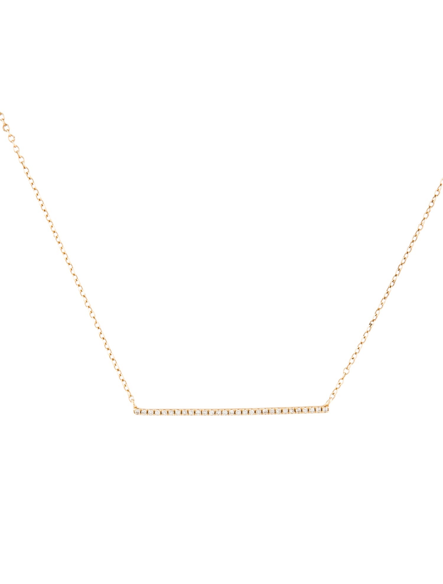 Shy Creation 14K Diamond Bar Pendant Necklace