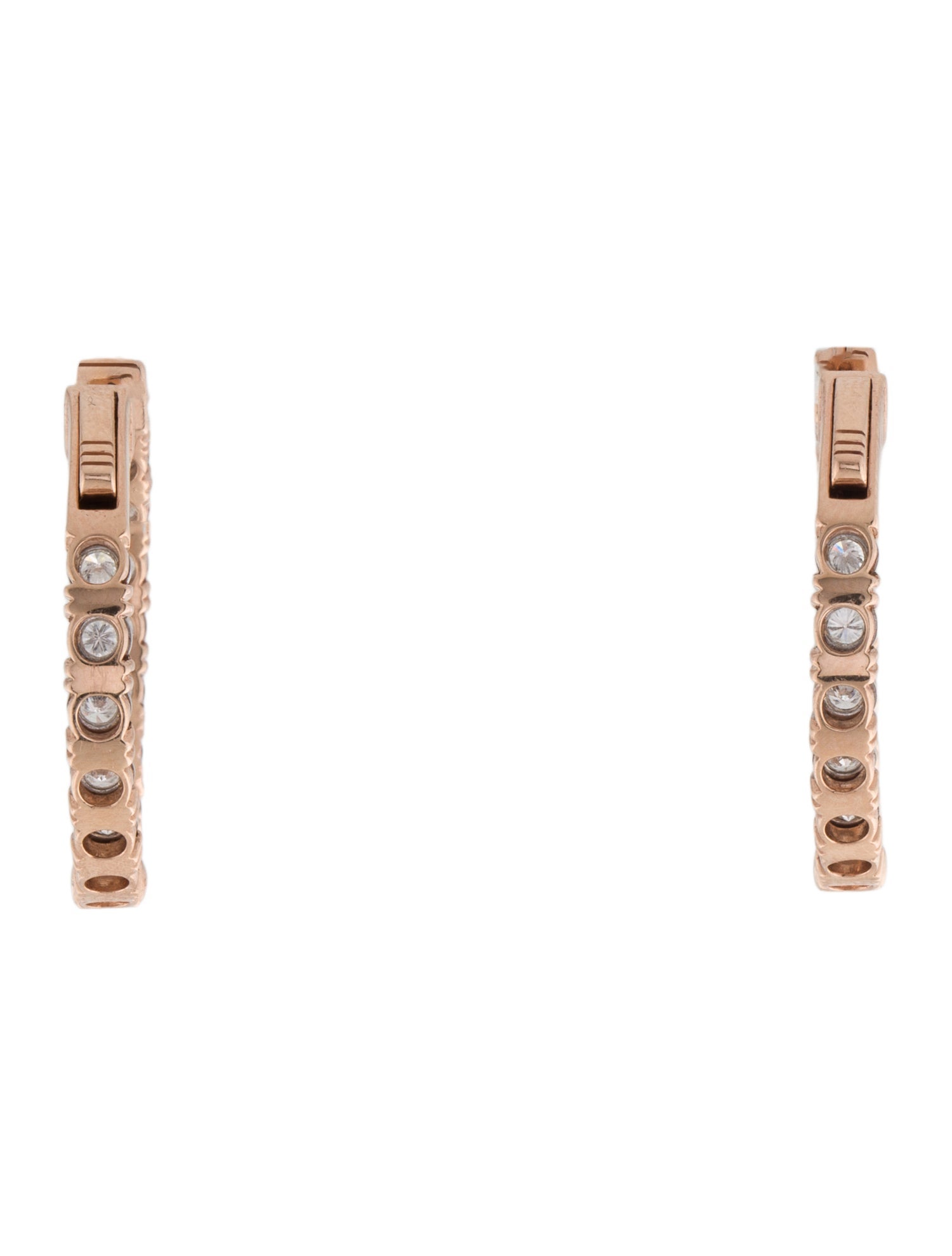 Shy Creation 14K 1.02ctw Diamond Inside Out Hoop Earrings