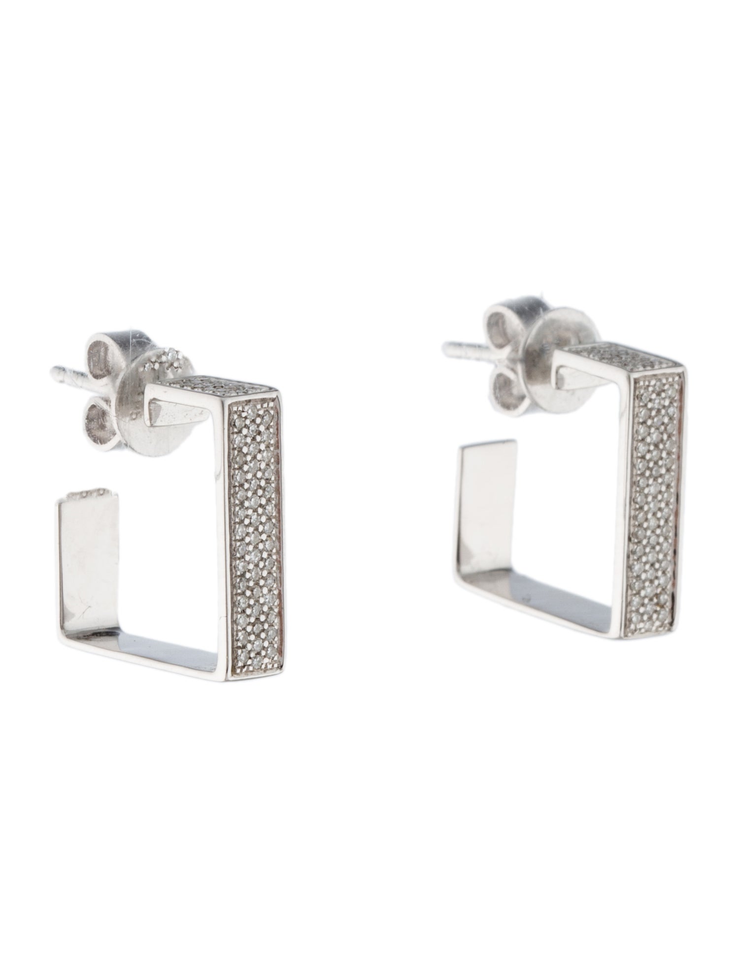 Shy Creation 14K Diamond Hoop Earrings