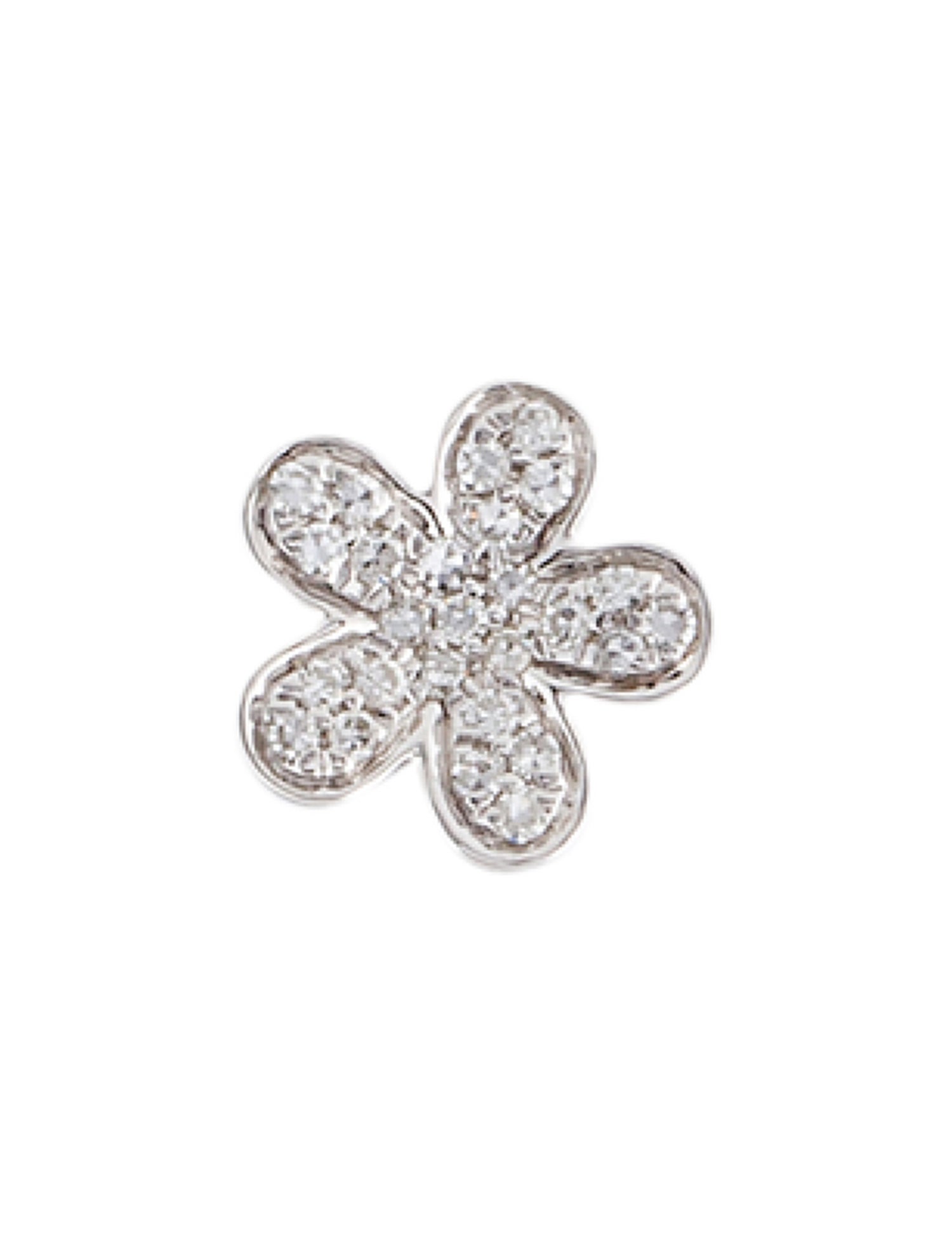 Shy Creation 14K Diamond Flower Single Stud Earring