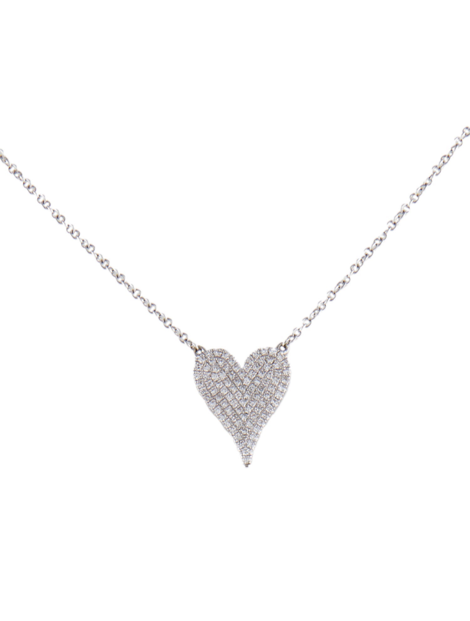 Shy Creation 14K Amor Diamond Pave Heart Pendant Necklace