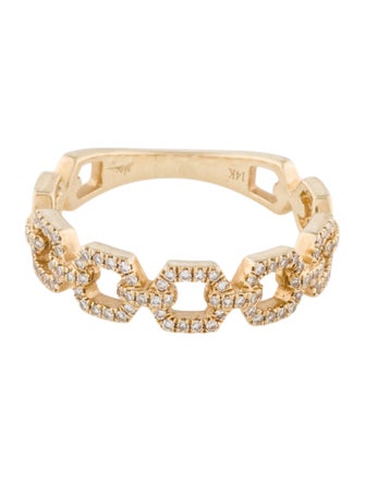 Shy Creation 14K Diamond Link Ring