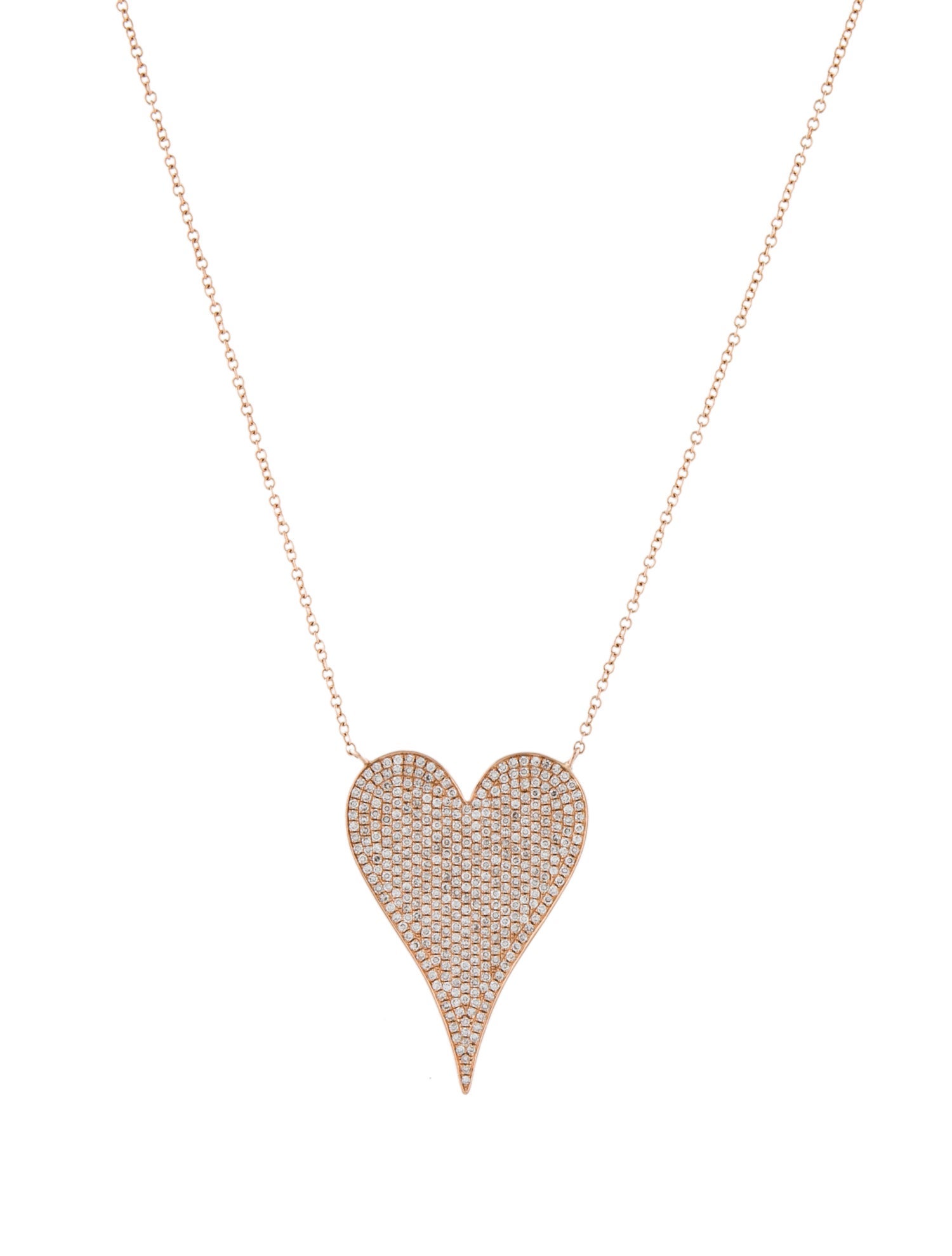 Shy Creation 14K Diamond Heart Pendant Necklace