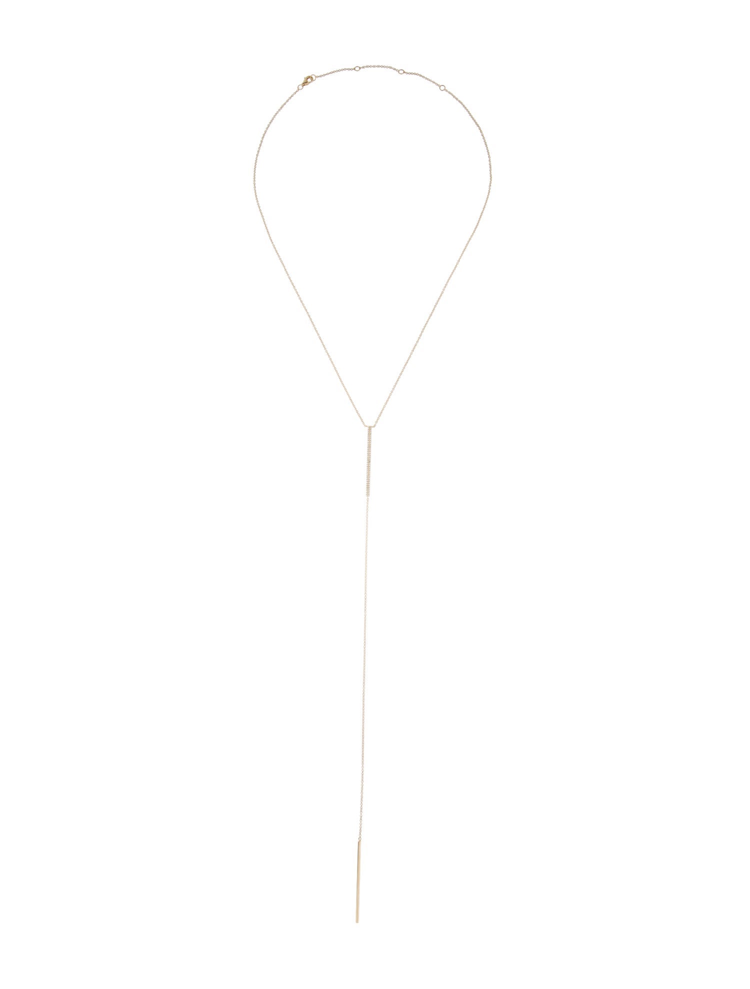 Shy Creation 14K Diamond Bar Lavalier Necklace