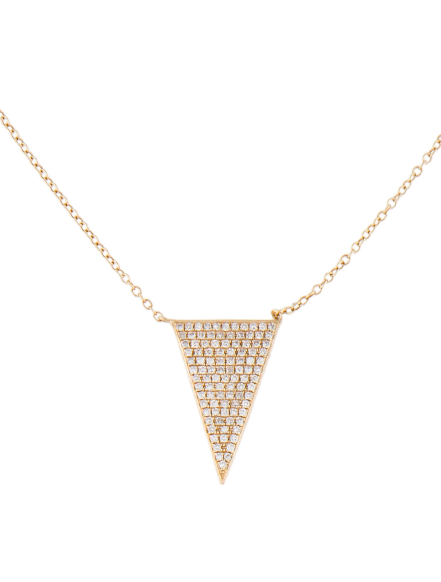 Shy Creation 14K Diamond Triangle Necklace