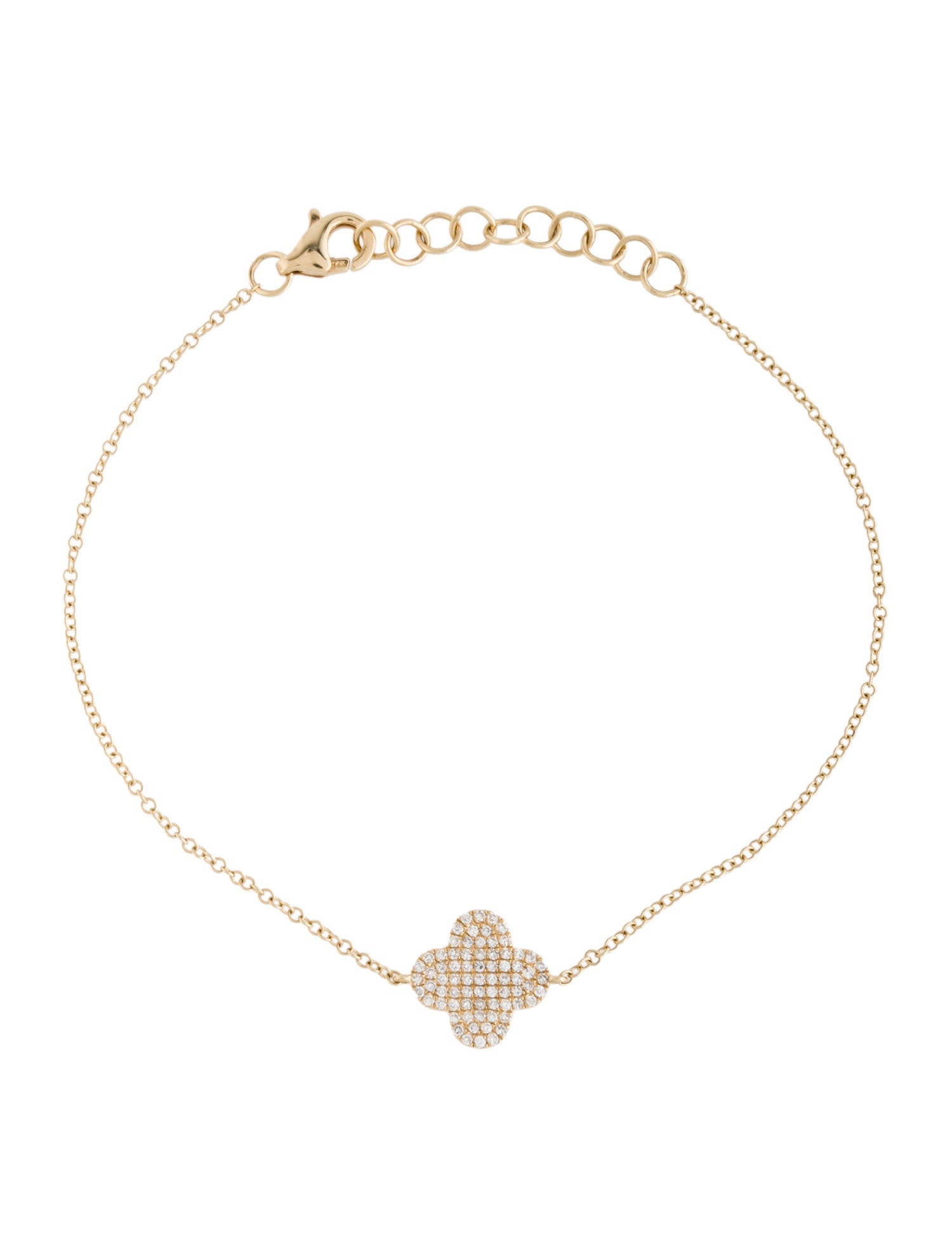Shy Creation 14K Diamond Clover Bracelet