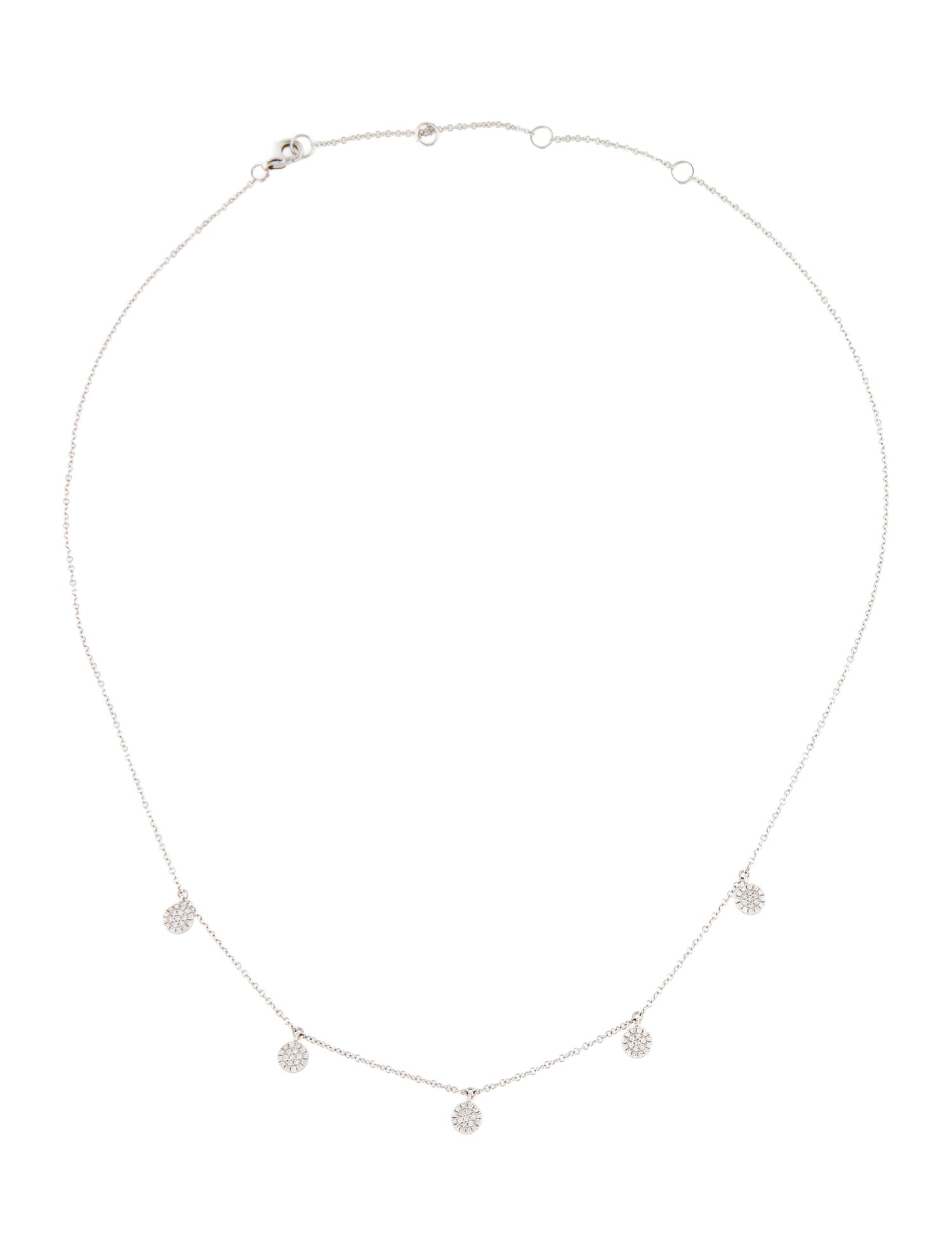 Shy Creation 14K Diamond Pavé Station Necklace