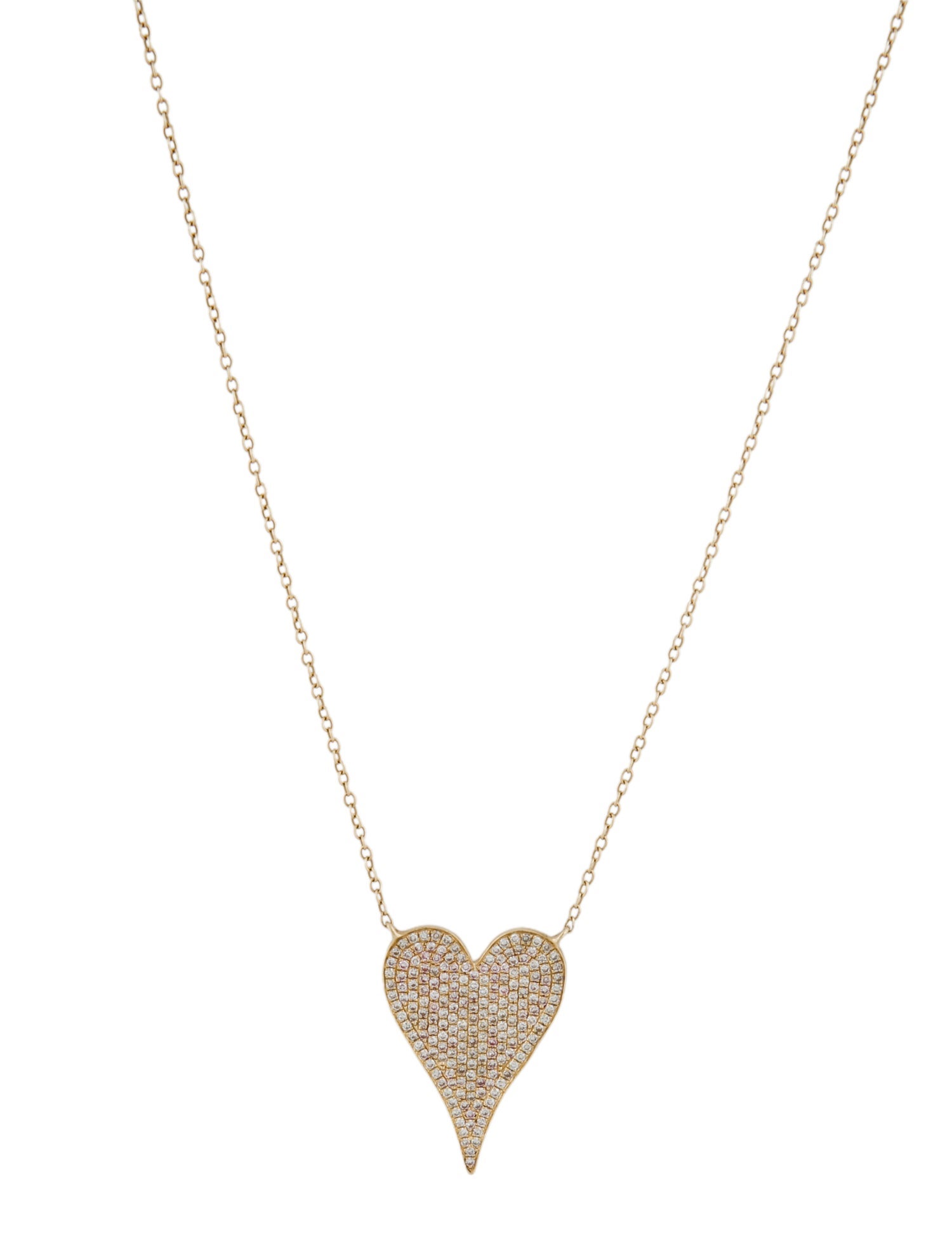 Shy Creation 14K Diamond Heart Pendant Necklace