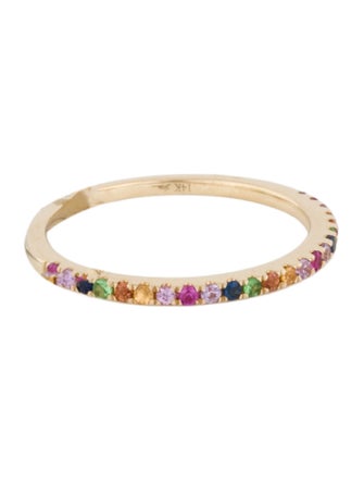Shy Creation 14K Multistone Rainbow Band