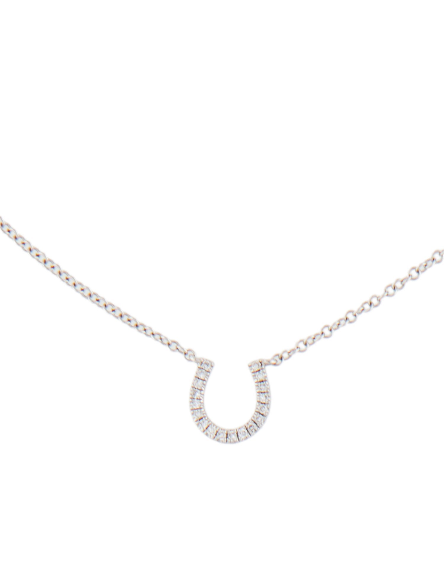 Shy Creation 14K Diamond Horseshoe Pendant Necklace