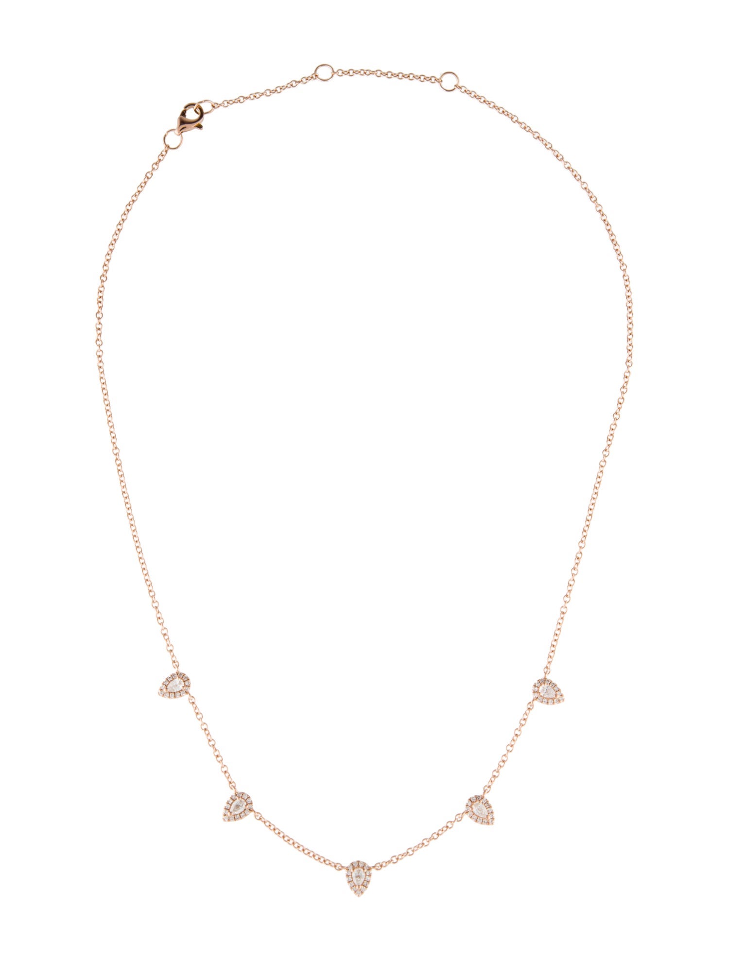 Shy Creation 14K Diamond Station Necklace