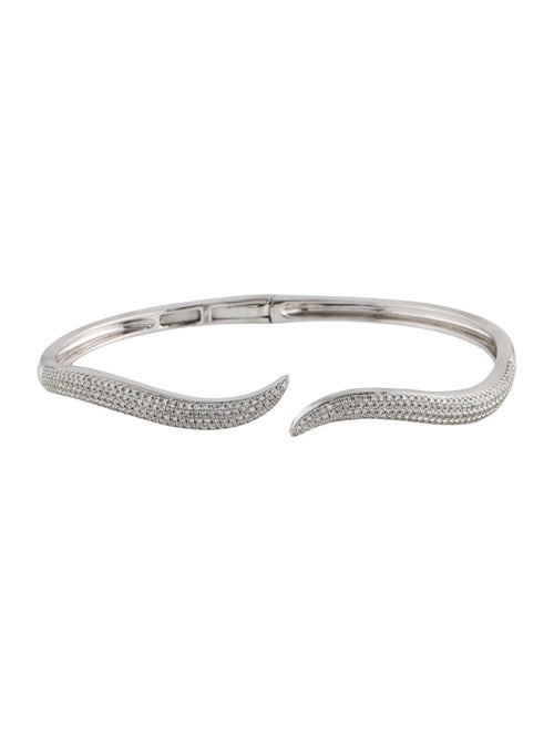 Shy Creation 14K Diamond Wave Cuff Bracelet