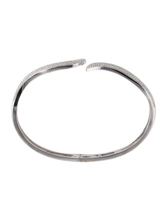 Shy Creation 14K Diamond Wave Cuff Bracelet