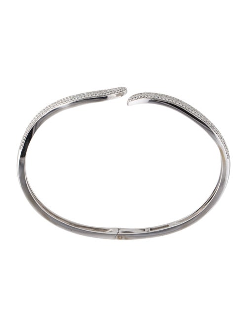 Shy Creation 14K Diamond Wave Cuff Bracelet